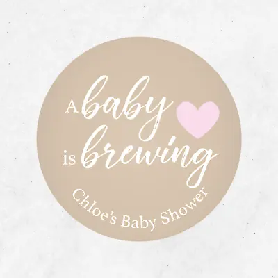 Baby Shower Personalised Stickers Baby Is Brewing Labels Baby Shower Favours Tea • £4.99