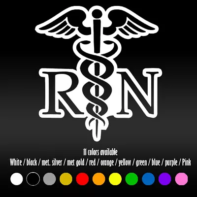 6  Caduceus RN Registered Nurse Laptop Bumper Car Window Diecut Vinyl Decal  • $7.66