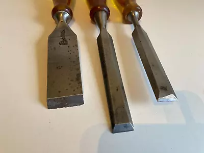 Fantastic Trio Of Chisels With Marples Shatter Proof Handles. • $18.67