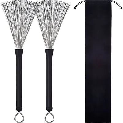 1 Pair Drum Brushes Retractable Wire Brushes Drums Drum Sticks Brush With Com... • $15.31