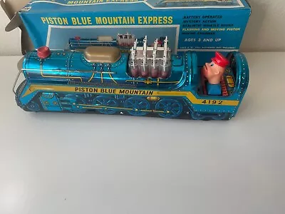 Piston Blue Mountain Express Train Tin Antique Toy Japan With Box 4192 Untested • $69.99