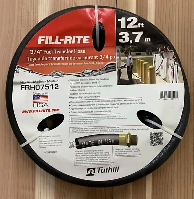 Tuthill FRHO7512 Fill-Rite 12’ 3/4” Fuel Transfer Hose New Free Shipping  • $45