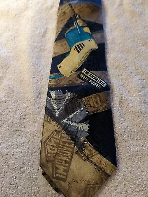 Home Improvement The Answer Is More Power Drill Saw Silk Necktie Tie Vintage  • $9.99