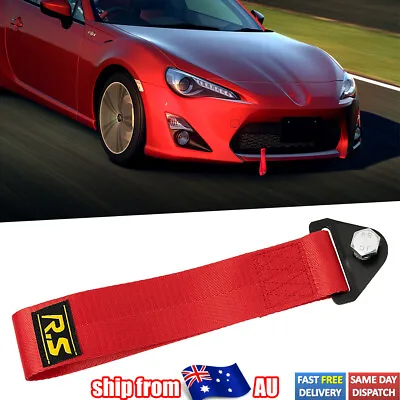 RED AU Universal Tow Strap Cams Eye Hook Point Track Race Front Rear Bumper AU • $11.20