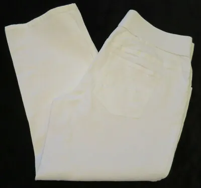 Maternity Announcements White Crop Pants Wide Elastic Waist Womens S 4/6 • $12.99