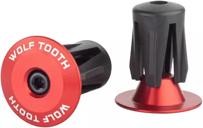 Wolf Tooth Alloy Bar End Plugs - Red • $21.49