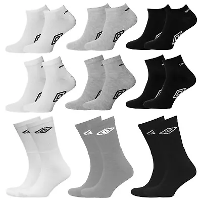 Umbro Mens Official Socks 6-11 Trainer Sports Black White Assorted 3 6 Pairs  • £4.97