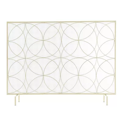 41  X 31  Fireplace Screen Spark Guard Protector Gate Wrought Mesh Panel Gold • $69.95