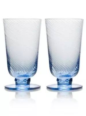 Mikasa Avalon Blue 15oz Iced Beverage Glasses H1358 Set Of 2 • $38.25