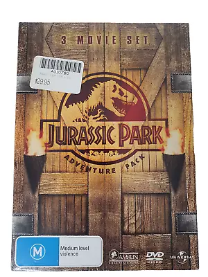 Jurassic Park Adventure Pack 3 Movies DVD 3-Disc Set Region 4 New Sealed • $12.95