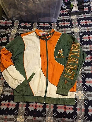 VINTAGE 90s PRO PLAYER MIAMI HURRICANES WINDBREAKER Jacket MEN'S XL • $74.88