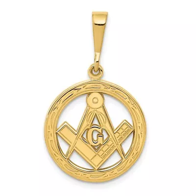 10k Polished And Textured Masonic Symbol Pendant • $173.23