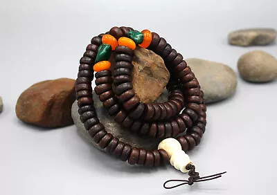 Flat Beads Cut Design Bodhi Meditation Mala With Counter • $99