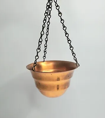 Vintage MCM Hanging Copper Planter • $32.49