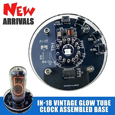 IN-18 Vintage Glow Tube Clock NIXIE Clock Electronic Vacuum Tube Clock Assembled • $21.84