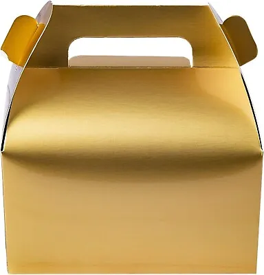 25 Pack Gold Gable Boxes For Party Favors Birthday Wedding 6.2 X 3.5 X 3.5 In • $29.99