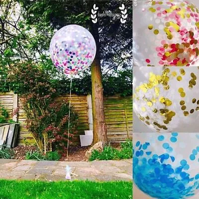 12  Confetti Clear Balloons Wedding Birthday Party Baby Shower Decoration 5 Pack • $2.21