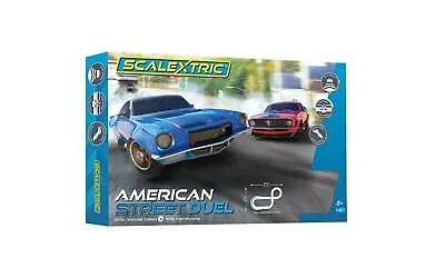 Scalextric American Street Dual (1970s Camaro V 1970s Mustang) 1/32 Slot Car Set • $179.99