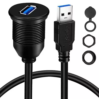 Single Port USB 3.0 Male To Female AUX Car Mount Flush Cable Waterproof • $12.60