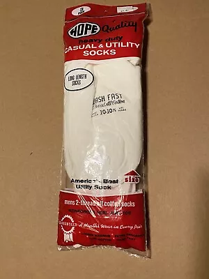 Vintage 70s Tube Socks 3 Pack 10-101/2 Heavy Duty Utility Socks White Long NOS • $19.99