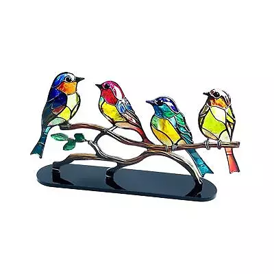 Birds On Branch Ornament Elegant Craft Double Sided Home Decor Bird Statue For • £8.65