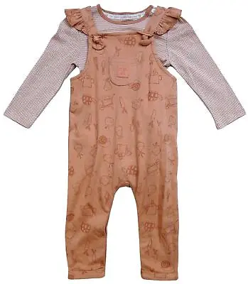 £10.99 • Buy Baby Romper Bodysuit Outfit Girls 2 Piece Garden Dungarees Newborn To 12 Months