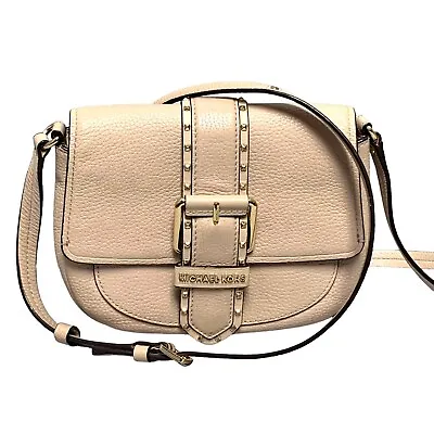 MICHAEL KORS Crossbody Lillian Buckle Blush Pink Studded Flap Adjustable Strap • $45