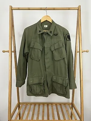 VTG Vietnam Era Military Tropical Combat Jungle Shirt Slant Pocket Jacket Size S • $89.96