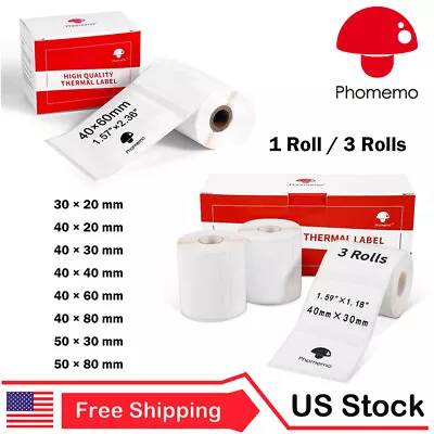 White Square Sticker Label Self-Adhesive Tag Paper For Phomemo M110/M200 Printer • $6.50