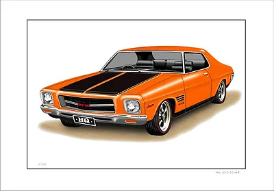 Holden Hq  Gts  Monaro Coupe  Limited Edition Car Drawing Print (10 Car Colours) • $16.50