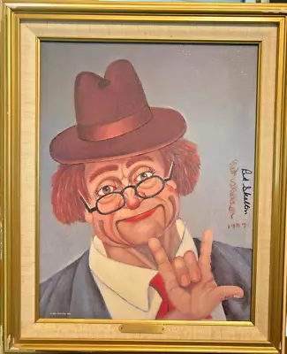 Red Skelton Signed I LOVE YOU Framed 1989 Early Canvas /5000 + SIGNED CERT • $499.99