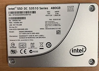 Intel  480GB Corporate High Quality  TLC SSD SSDSC2KB480G8 2.5'' • £34.50