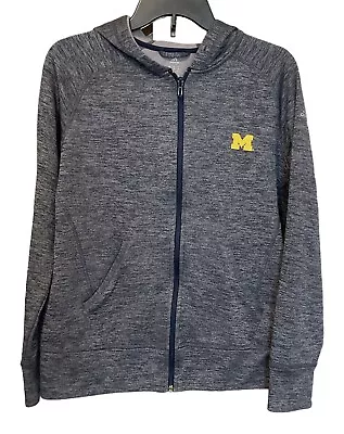 Michigan Jacket Full Zip Blue/Gray Hooded Wolverines Zipper Sweatshirt SEE NOTE • $35