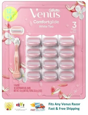 12 Gillette Venus Comforglide White Tea Razor Blades Refill Cartridge Breeze Spa • $34.99