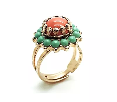 Mariana Ring Hametite Beautiful Flower Shape & Green Crystal Swarovski • $69