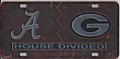 Alabama Crimson Tide/georgia Bulldog Red House Divided Acrylic License Plate New • $32.95