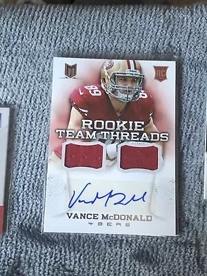 Vance McDonald 2013 Panini Momentum Auto Rookie Team Threads Dual Patch /25 • $9.99