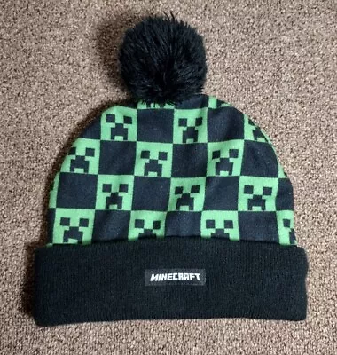 Minecraft Pom Pom Beanie Hat Green Black • $7.99