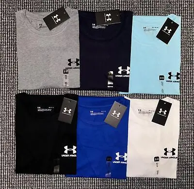 Men's Under Armour T-Shirt Short Sleeve Crew Neck Sport Logo Brand New • £13.99