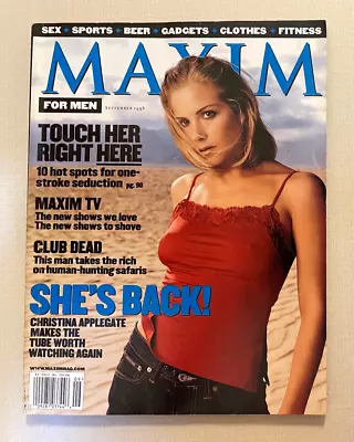 SEPTEMBER 1998 RARE Maxim Magazine Issue #11 Christina Applegate NO LABEL 09/98 • $11.69