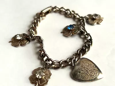 Antique Child's Charm Bracelet With The Lord's Pray And Four Leaf Paste Charms • $4.99