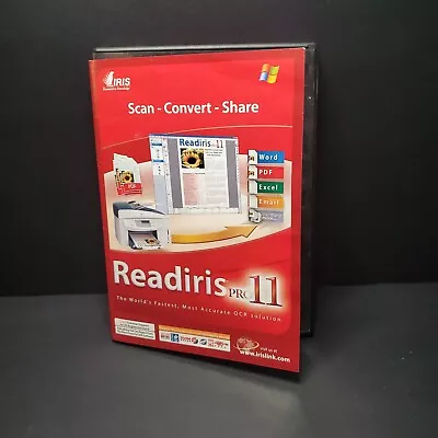 2006 Readiris Pro 11 Version 11.1 For Windows Word PDF Excel Email And Many More • $21.80