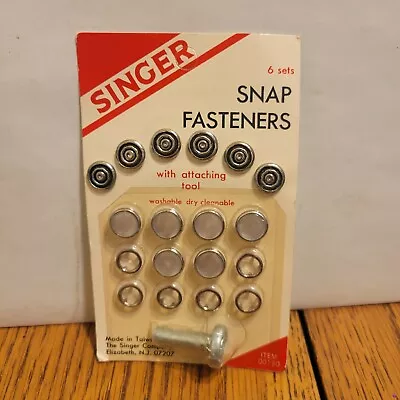 New Vintage Singer Sewing Snap Fasteners With Attaching Tool 00190 • $9.99