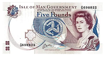 ISLE OF MAN P-41b 5 Pound 1991 UNC • $40