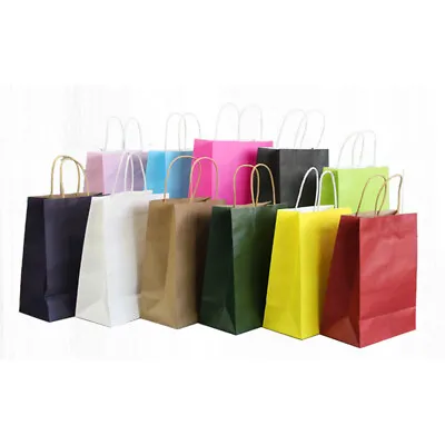 Kraft Paper Takeaway Packaging Bags - Clothing Shopping Portable Gift Bag • £13.19