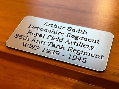 Military In Memory Plaque Plate Names Gold Silver [1.5 Personalised] • £6.15