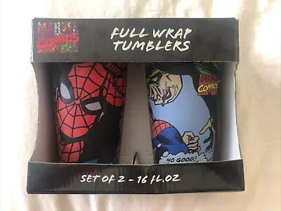 Marvel Comics 16 Fl Oz Full Wrap Tumblers 2 Set Of Amazing Spider- Man Glassware • $14.99