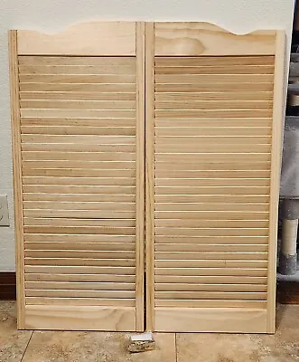 NEW Saloon Door Unfinished Sturdy Pine Wood Dixieland Louvered 36 In. X 42 In • £145.97