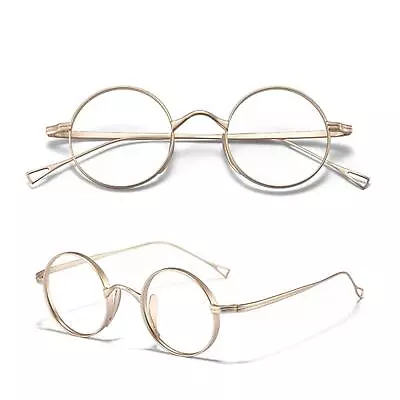 Round Vintage Titanium Eyeglasses Frames Mens Womens Classic Retro Spectacles C • $23.96