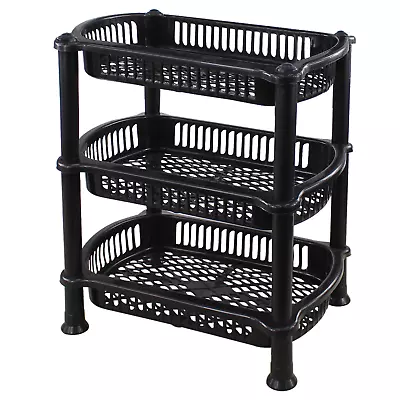 £9.99 • Buy Kitchen 3 Tier Food Veg Storage Caddy Rack Organiser Fruit Trolley Stand Basket
